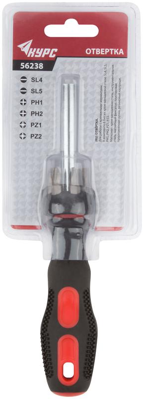  Отвертка 6 CrV бит прорезиненная ручка с антискользящим покрытием КУРС 56238 фото в каталоге от BTSprom.by