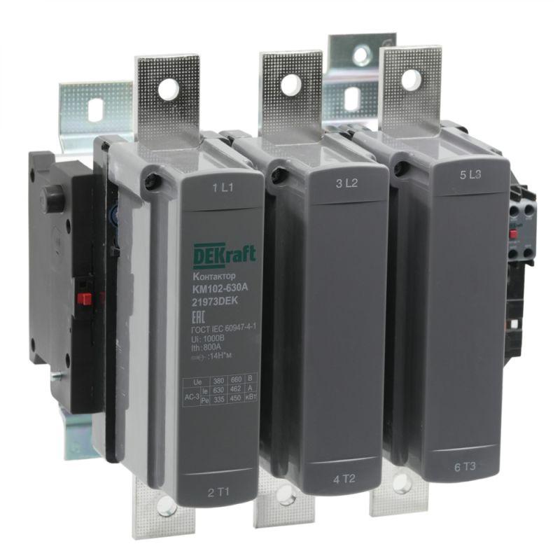 контактор 630а 220в ас ас3 ас4 1но+1нз км-102 dekraft 21973dek от BTSprom.by