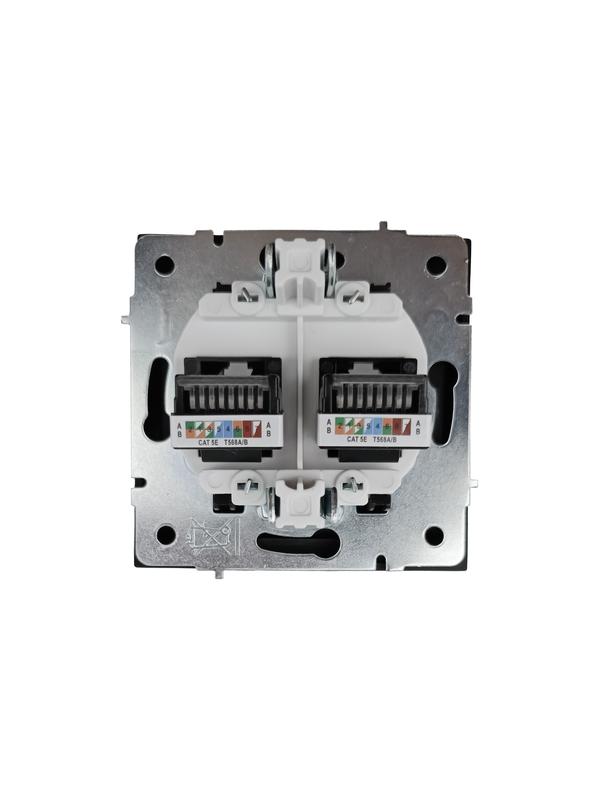  Розетка компьютерная 2-мест. СП ZIMA IP20 черн. бархат LEZARD 704-4288-141 фото в каталоге от BTSprom.by