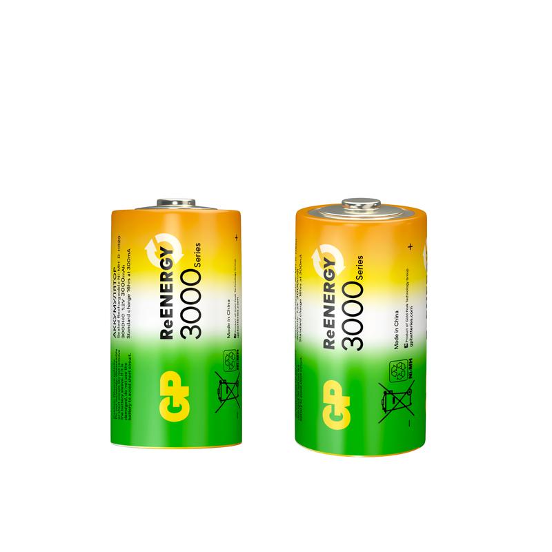  Аккумулятор D/HR20 ReEnergy 1.2В 3000мА.ч 300DHCRGY-2CRCB2 12/72 (блист.2шт) GP 20260 фото в каталоге от BTSprom.by