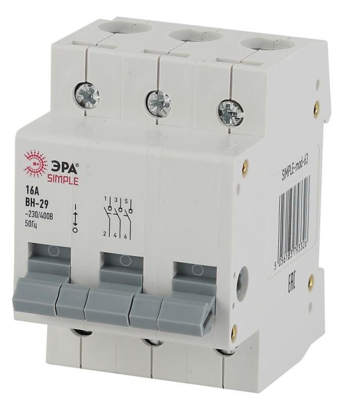 выключатель нагрузки 3п 16а вн-29 simple-mod-63 эра б0039253 от BTSprom.by