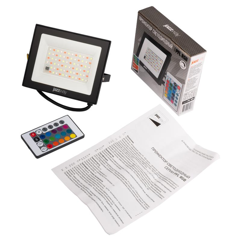  Прожектор светодиодный PFL RGB-RC 30Вт BL ДО/СДО IP65 (управление с пульта группой прожекторов R15м) JazzWay 5064188 фото в каталоге от BTSprom.by