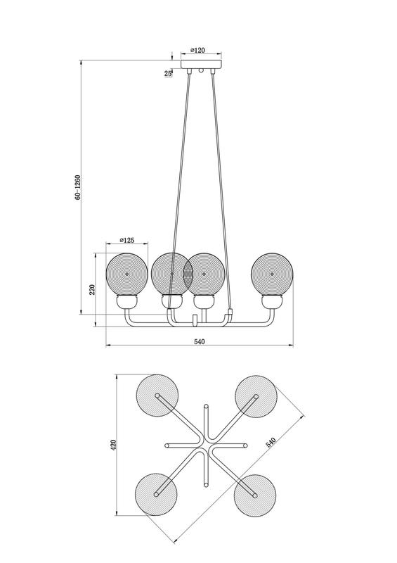  Люстра Venetti 40Вт E14х4 IP20 Freya FR5114PL-04G фото в каталоге от BTSprom.by