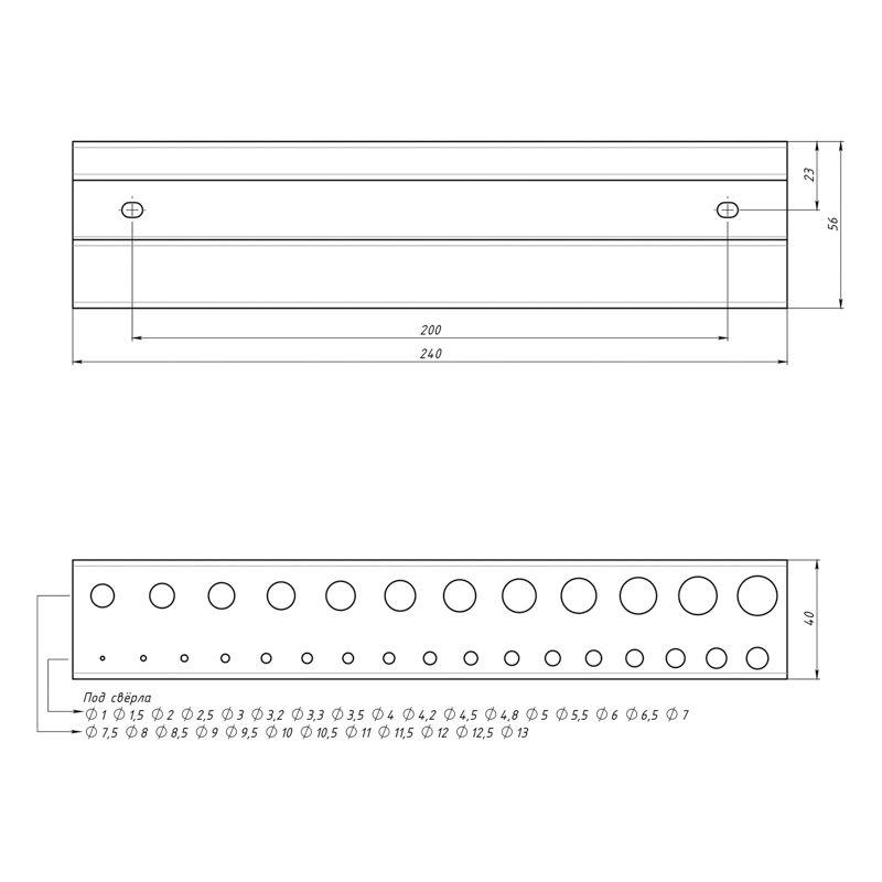 Держатель для сверл настенный черн. Rexant 38-0670 фото в каталоге от BTSprom.by