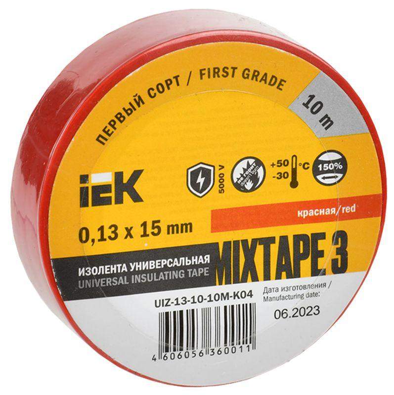 изолента пвх 0.13х15мм (рул.10м) красн. iek uiz-13-10-10m-k04 от BTSprom.by