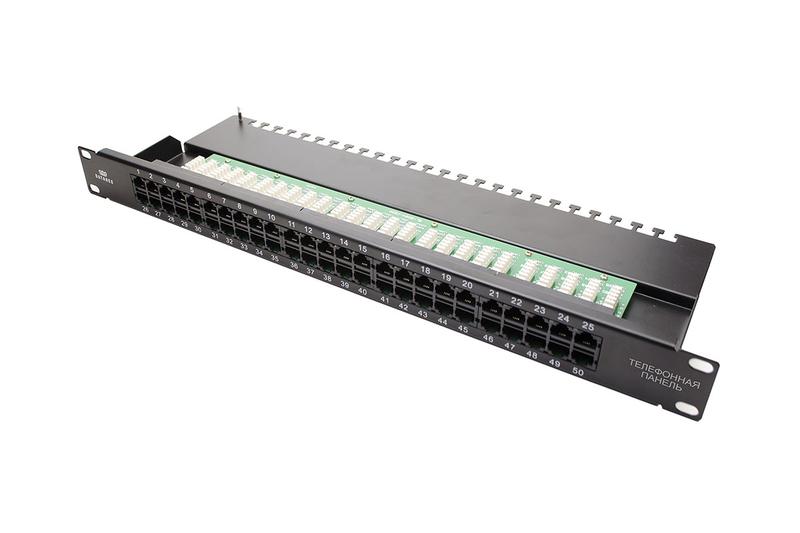 патч-панель кат.3 utp 19дюйм 1u 50хrj45 usoc 2 пары черн. datarex dr-4071 от BTSprom.by