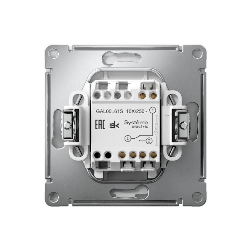  Переключатель 1-кл. ArtGallery 10AX быстрозажим. клем. механизм алюм. SE GAL000361S фото в каталоге от BTSprom.by