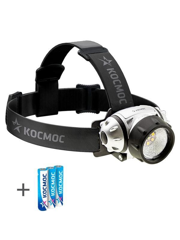 фонарь налобный h19led 1вт xpe led + 6 smd led 3хaaa/r03 космос koc-h19-led от BTSprom.by