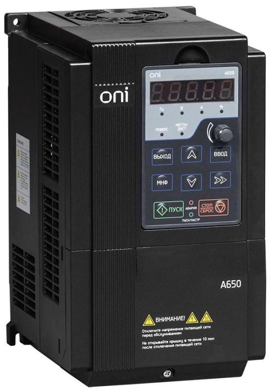 преобразователь частоты a650 380в 3ф 0.75квт 2.5а oni a650-33e0075t от BTSprom.by