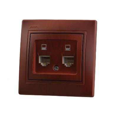розетка компьютерная 2-м mira rj45 вишня lezard 701-0601-141 от BTSprom.by