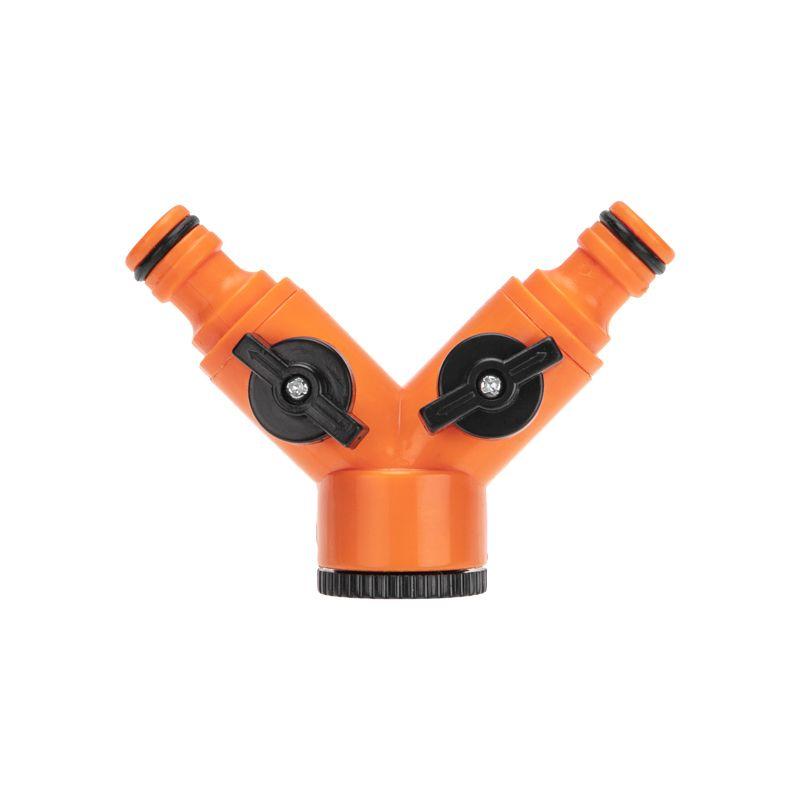  Разветвитель 2-х канальный на кран 3/4-1/2дюйма ЧЕТЫРЕ СЕЗОНА 62-0223 фото в каталоге от BTSprom.by