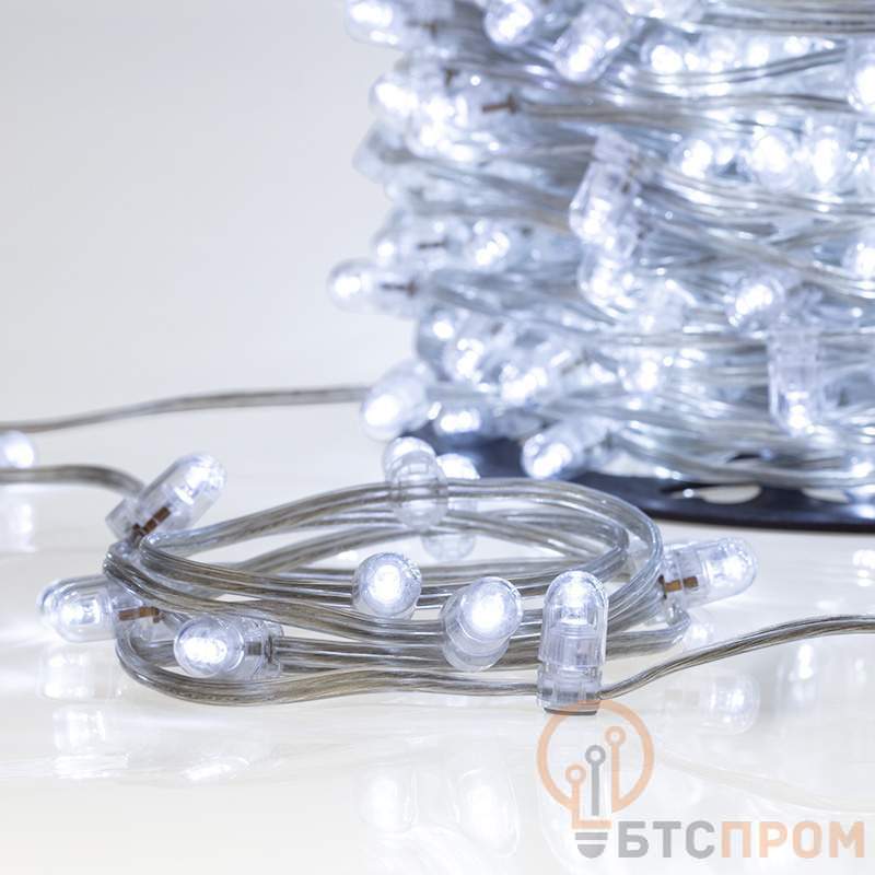  Клип-лайт 12 В, 100 м, прозрачный ПВХ, шаг 150 мм, 665 LED белые, с трансформатором фото в каталоге от BTSprom.by