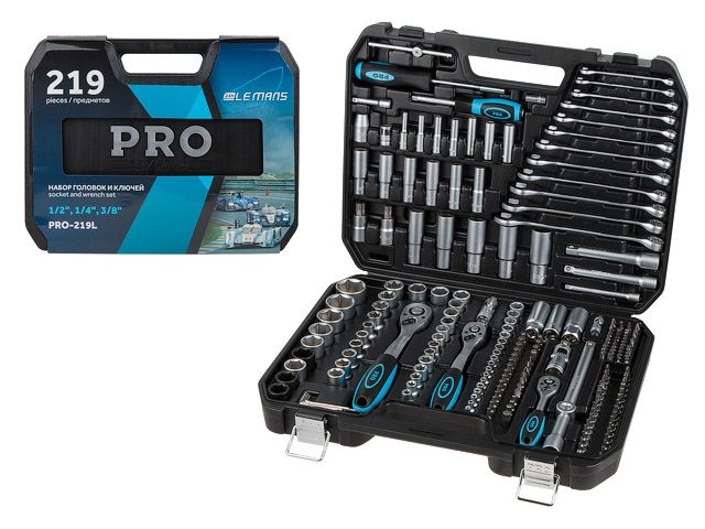 набор головок и ключей 219пр. 1/4",3/8",1/2" pro startul le mans (pro-219l) (6 граней) pro-219l от BTSprom.by