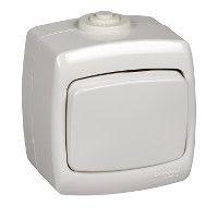  Переключатель проходной 1-кл. ОП Рондо 6А IP44 250В бел. SchE VA66-102B-BI фото в каталоге от BTSprom.by