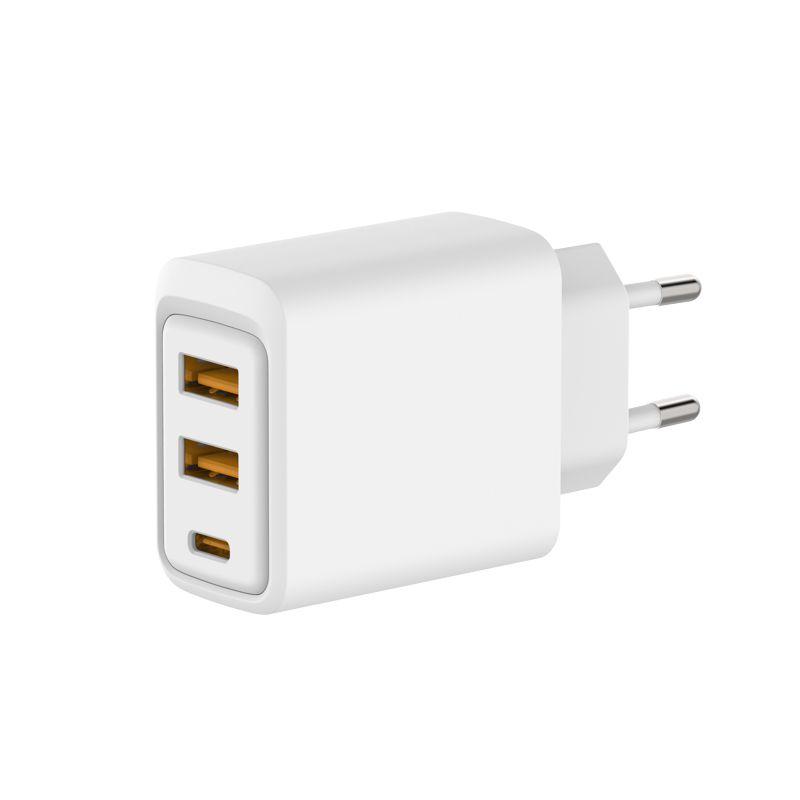 устройство зарядное сетевое с двумя портами usb-a и одним портом usb-c 10вт rexant 18-2213 от BTSprom.by