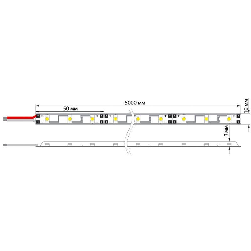  Лента светодиодная SMD5050 14.4Вт/м 60LED/м 12В IP65 желт. (уп.5м) Lamper 141-492 фото в каталоге от BTSprom.by