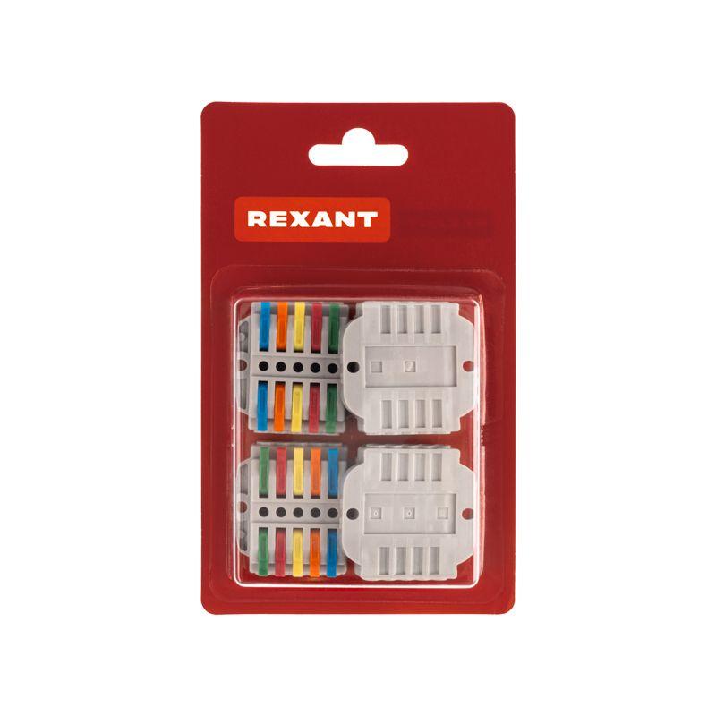  Клемма строительно-монтажная СМК проходная 222-425P 5п 0.08-4кв.мм с монтажной площадкой сер. (блист.4шт) Rexant 07-6265-4 фото в каталоге от BTSprom.by