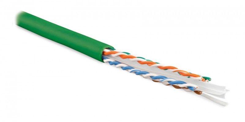 кабель витая пара u/utp кат.6 4 пары 23 awg ож solid с разделит. lszh нг(с)-hf uutp4-c6-s23-in-lszh-gn-100 зел. (уп.100м) hyperline 273522 от BTSprom.by