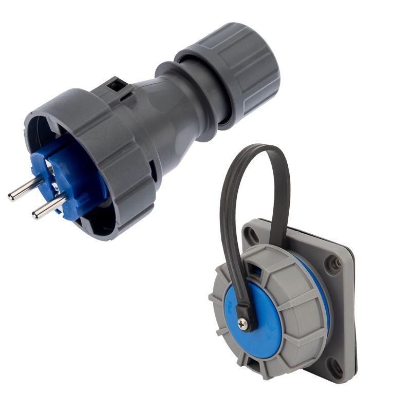 набор розетка настен. фланцевая + вилка 16а ip68 rexant 111-013-124 от BTSprom.by