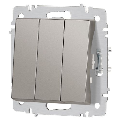  Выключатель 3-кл. СП Accent 6-106-09 10А IP20 250В AL/CU титан Intro Б0063549 фото в каталоге от BTSprom.by
