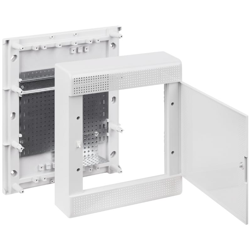 щит навесной 24мод. слаботочный мультимедийный с бел. непрозрачной дверцей с монтажн. платой в компл. рувинил 68324б-сл от BTSprom.by