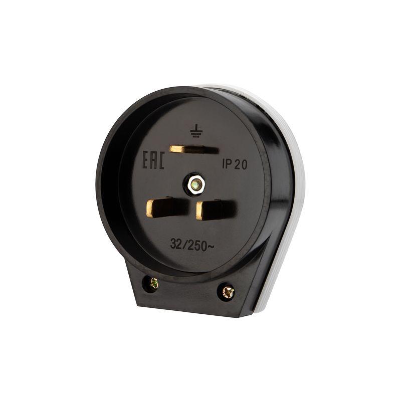  Вилка ВШ для электрической плиты 32А 250 В 2Р+РЕ (ОУ) черн. Rexant 11-8930 фото в каталоге от BTSprom.by