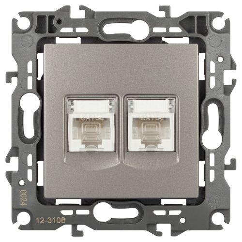 розетка компьютерная 2-м эра12 12-3108-16 2xrj45 титан эра б0065665 от BTSprom.by