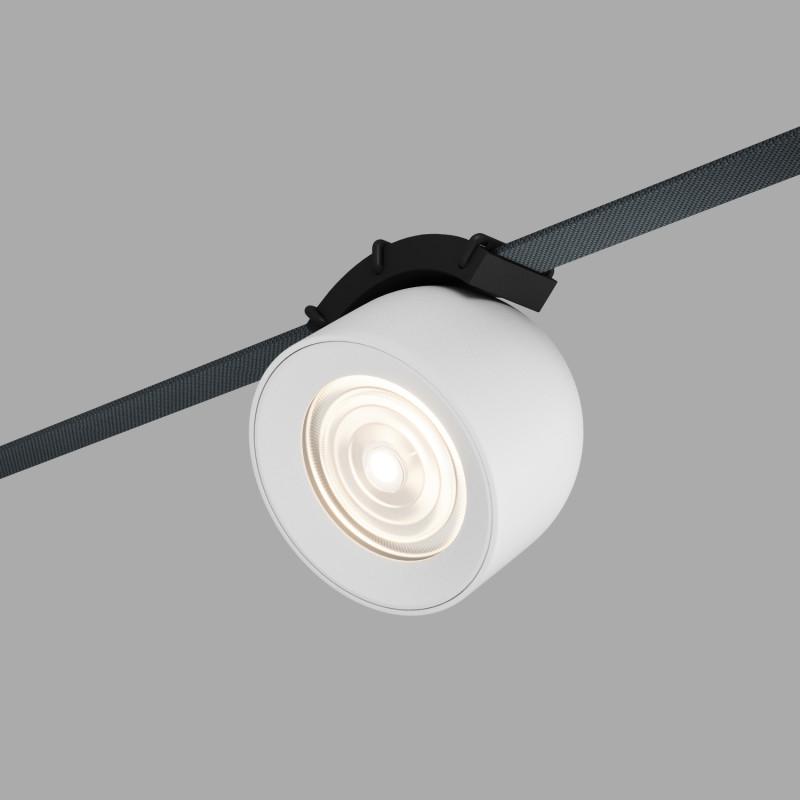  Светильник для трека-ремня Belty Spot 12Вт 4000К IP20 48В DC 100х107мм RA90 38град. поворотн. со светодиодом алюм. бел. с черн. DENKIRS 723150 фото в каталоге от BTSprom.by