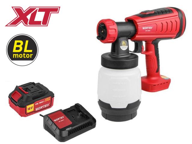 аккум. краскораспылитель wortex cps 1808 в кор. all1 xlt set бесщёт.двиг., 18 в, 1 акк., 4 ач, 10 (бесщёт.двиг., 18 в, 1 акк., 4 ач, зу, 1000 мл/мин, 0.8 л бак, 2.6 мм сопло, 50 din) 1333406 от BTSprom.by