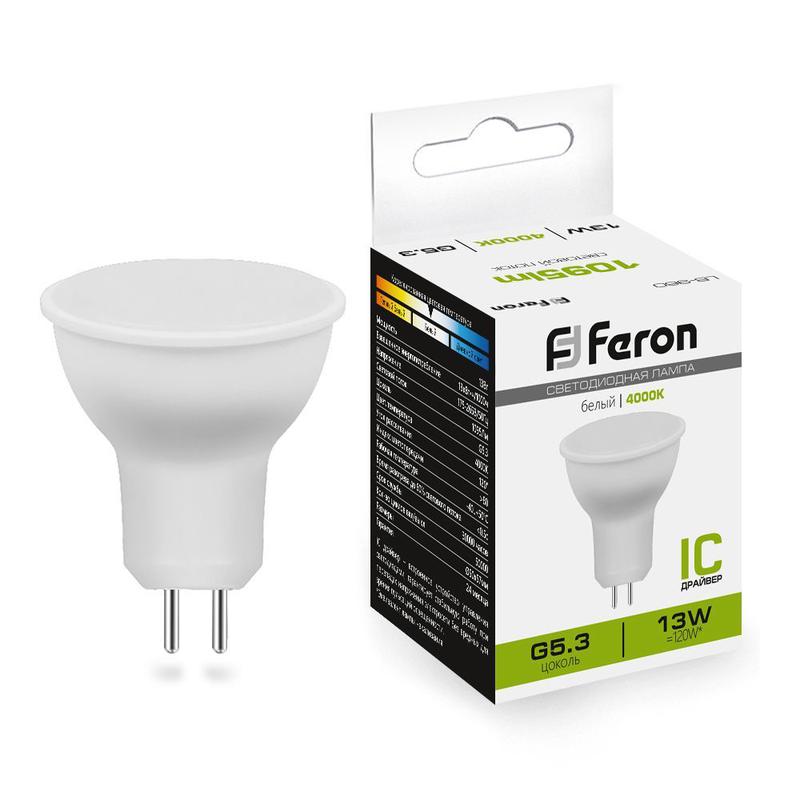 лампа светодиодная 13вт 230в g5.3 4000к mr16 lb-960 feron 38189 от BTSprom.by