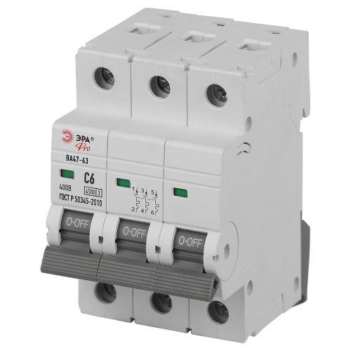 выключатель автоматический 3п c 6а 4.5ка ва47-63 pro эра б0059433 от BTSprom.by