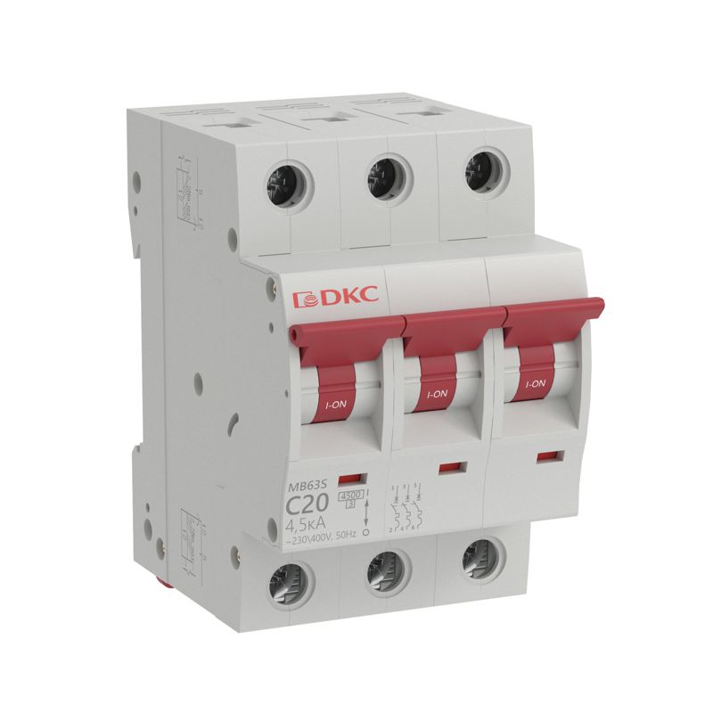 выключатель модульный автоматический yon mb63 3p характеристика c 20а 6ка yon mb63n-3pc20 от BTSprom.by