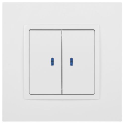  Выключатель 2-кл. СП Elegance 14-1105-01 10А IP20 250В 10AX с подсветкой механизм бел. Эра Б0034237 фото в каталоге от BTSprom.by