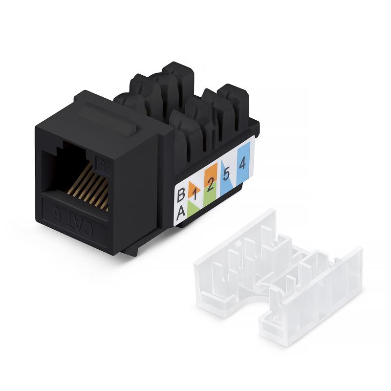 вставка keystone jack rj45 кат.6 заделка тип 110 черная со стяжкой cabeus 10102c от BTSprom.by