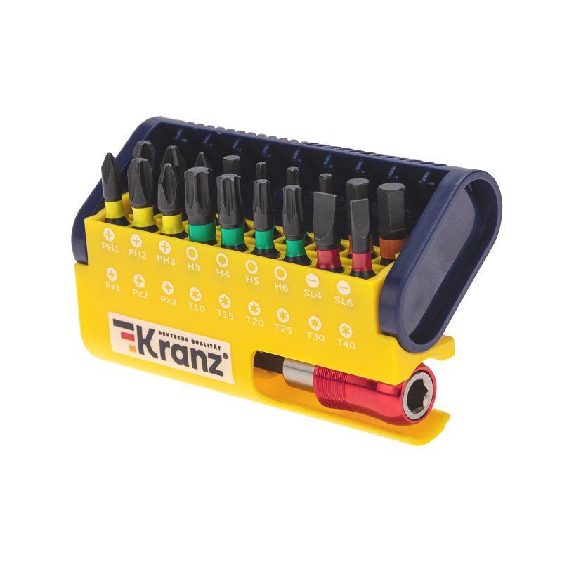набор бит с магнитным держателем пластиковый кейс 19 шт kranz kr-92-0465 от BTSprom.by