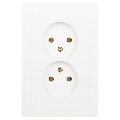 розетка 2-м сп style 7-204-01 16а ip20 250в 2х2p без заземл. бел. intro б0060641 от BTSprom.by