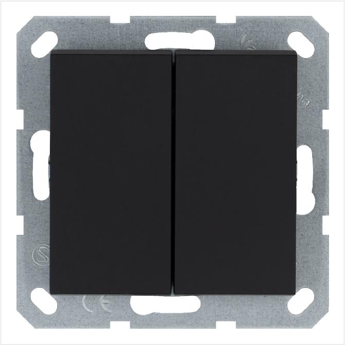 переключатель перекрестный 2-кл. 10а ip20 механизм черн. матов. soft touch jasmart g3014pb от BTSprom.by