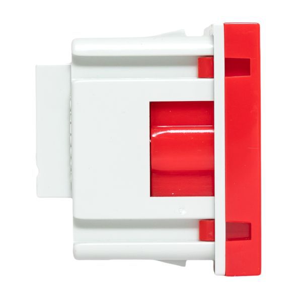  Розетка 45х45 (2 модуля) с заземл. прямая красн. EKF E2MR16-028-70 фото в каталоге от BTSprom.by