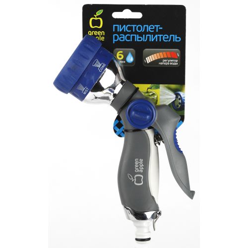  Пистолет-распылитель. 6 реж. металл. (12/48) Green Apple Б0003090 фото в каталоге от BTSprom.by