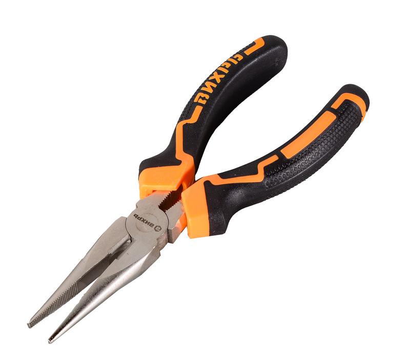  Длинногубцы прямые 160мм никелированные двухкомпонентн. рукоятки Вихрь 73/6/3/10 фото в каталоге от BTSprom.by