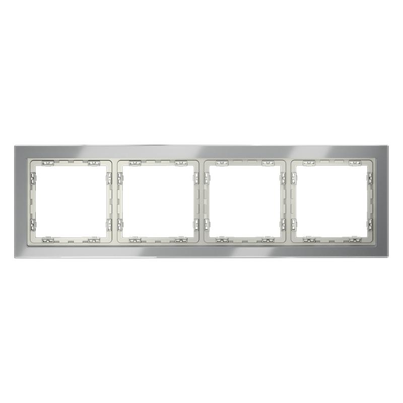  Рамка 4-м S70 стеклян. сталь Voltum VLS110405 фото в каталоге от BTSprom.by