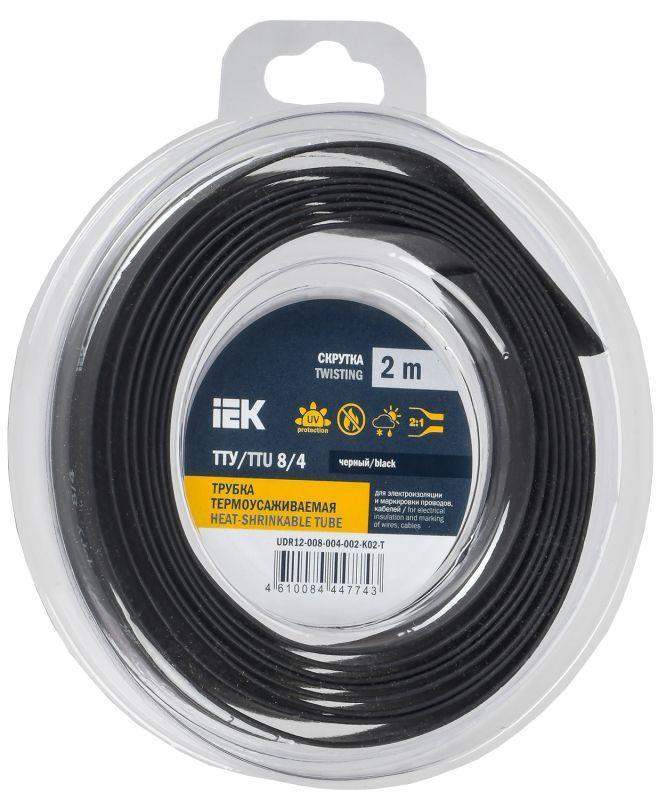 трубка термоусадочная тту нг-ls 8/4 черн. (уп.2м) iek udr12-008-004-002-k02-t от BTSprom.by