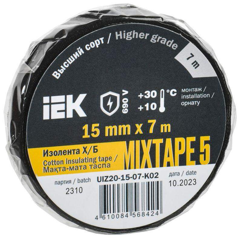 изолента х/б 15мм 7м mixtape 5 iek uiz20-15-07-k02 от BTSprom.by