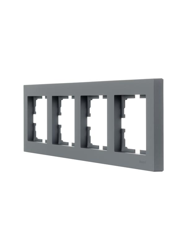  Рамка 4-местн. горизонт. VESNA графит LEZARD 742-3400-149 фото в каталоге от BTSprom.by