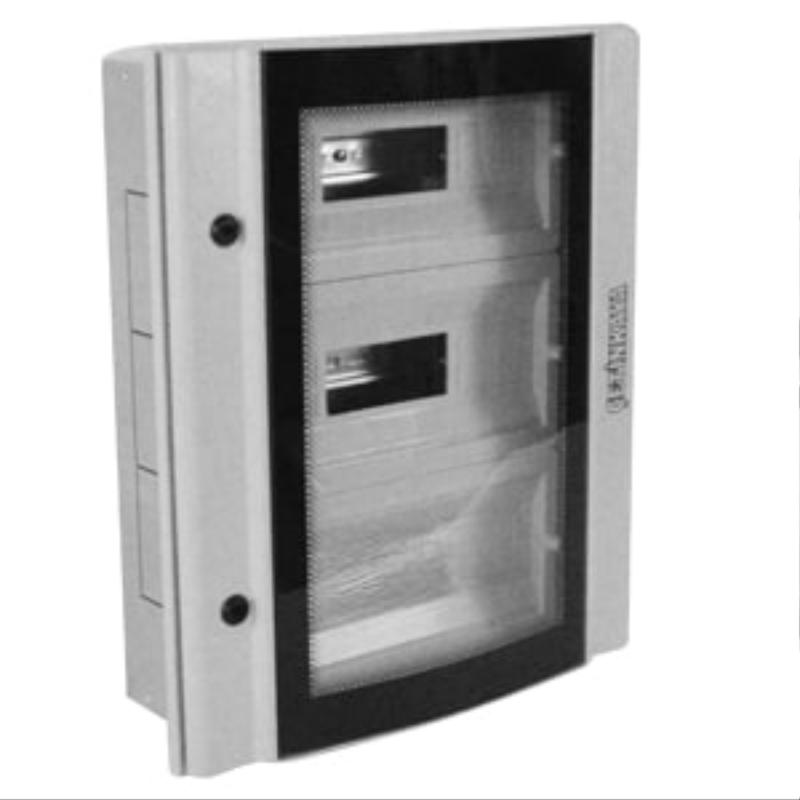 корпус щита распределительного 400х500х100мм din-рейки 30m(2х15) навесной прозр. дверца из гнутого стекла метал. сер. cetinkaya pano cpd4005010saps от BTSprom.by