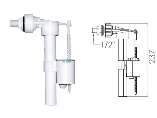 поплавочный клапан  боковой подачи воды, 1/2, пл. резьба, av engineering ave129704 от BTSprom.by