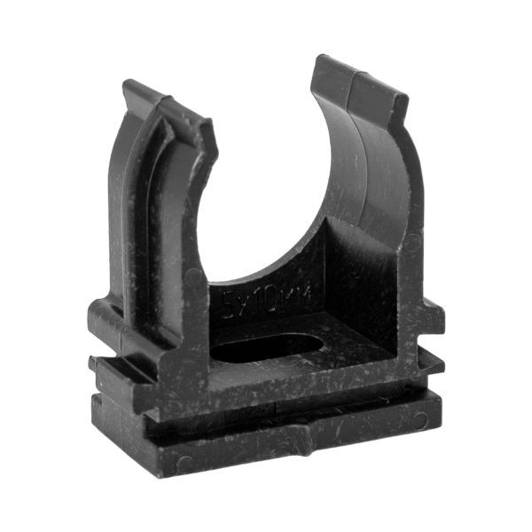 держатель для труб (клипса) для ручного монтажа d20мм черн. plast (уп.100шт) ekf derj-z-20s-black от BTSprom.by