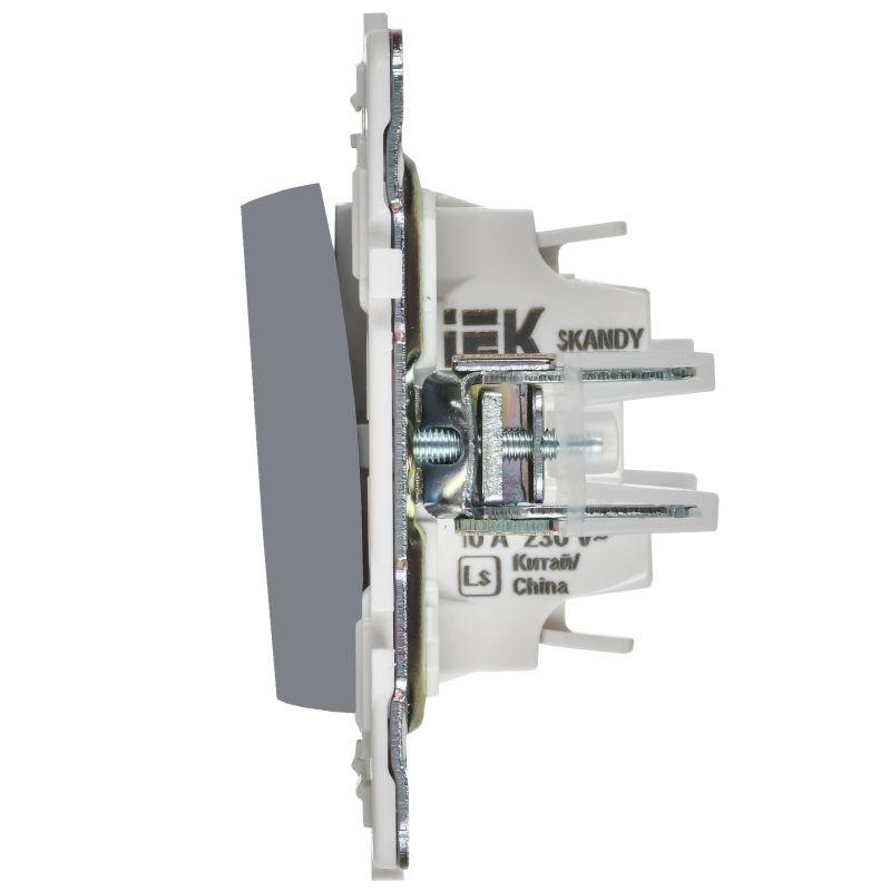  Выключатель 1-кл. SKANDY 10А SK-V07Gr с индикацией сер. IEK SK-V10-1-10-K03 фото в каталоге от BTSprom.by