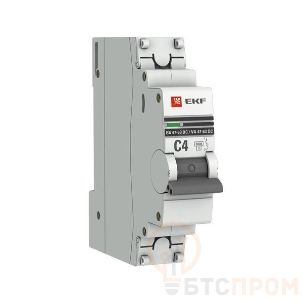 Выключатель автоматический модульный 1п C 4А 6кА ВА 47-63 DC PROxima EKF mcb4763-DC-1-04C-pro фото в каталоге от BTSprom.by  Выключатель автоматический модульный 1п C 4А 6кА ВА 47-63 DC PROxima EKF mcb4763-DC-1-04C-pro фото в каталоге от BTSprom.by