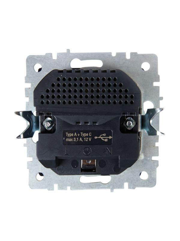  Розетка BRITE РЮш11-1-БрМ 16А с USB A+C 18Вт с заземл. защ. шторки механизм маренго IEK BR-R14-16-U22-018-K35 фото в каталоге от BTSprom.by